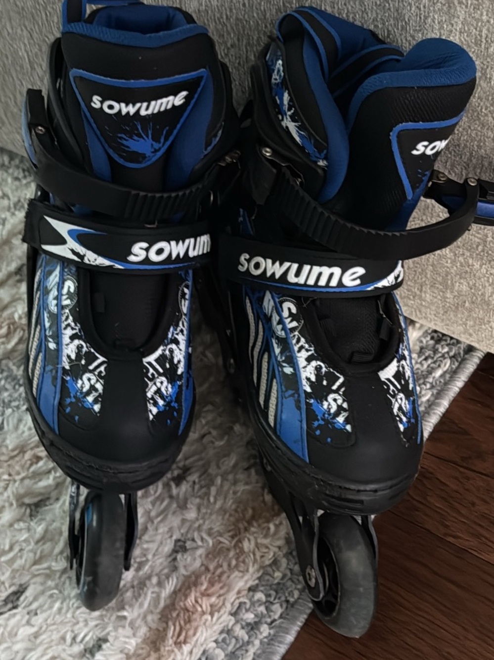 Sowume Blue & Black Inline Roller Skates kids Medium